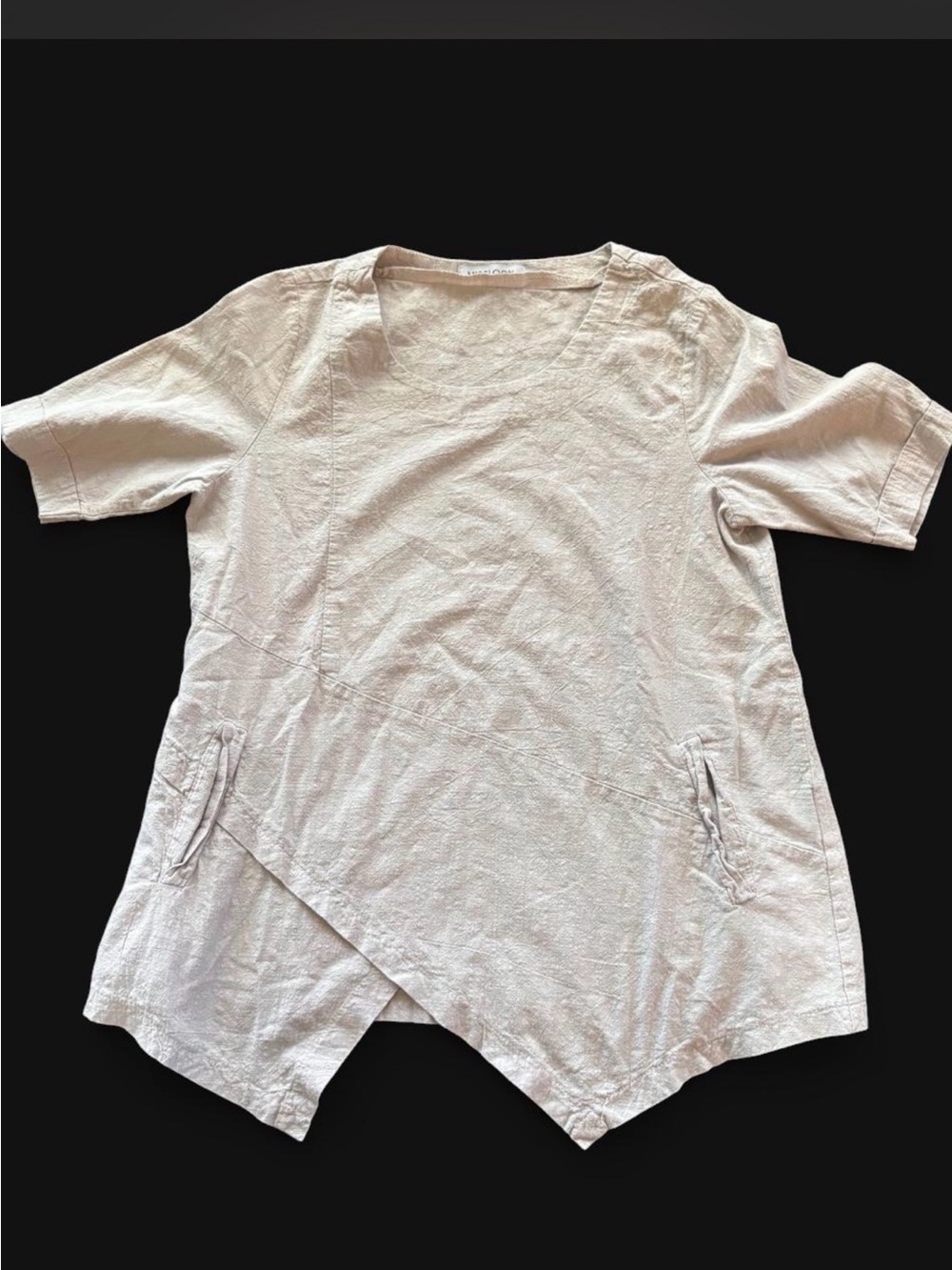 Short Sleeve Asymmetric Hem Women’s Top